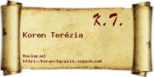 Koren Terézia névjegykártya